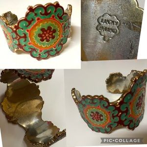 Lucky Brand wide enameled bangle bracelet